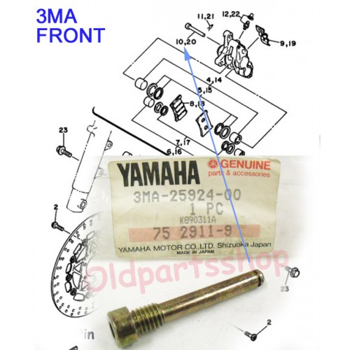 Yamaha FZR400 TZ125 TZR125 TZR250 Caliper Pad Pin 3MA-25924-00 free post