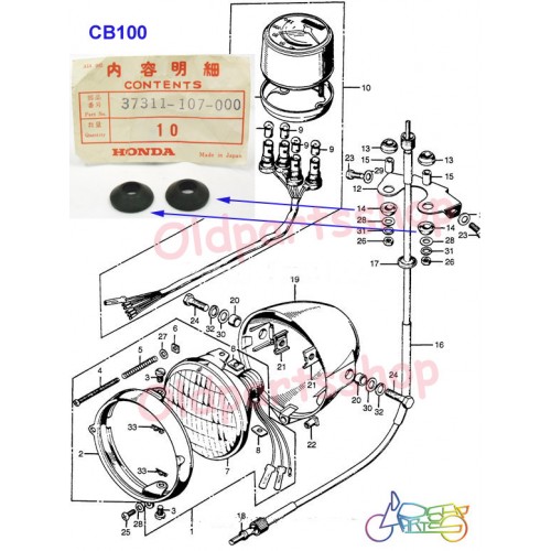 Honda CB100 CL100 SL100 Speedometer Damper x2 Speedo Rubber 37311-107-000 free post