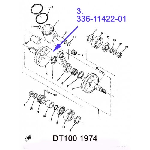 Yamaha DT100 RS100 Crank 336-11422-01 free post