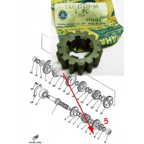 Yamaha DT125 DT125LC Transmission Gear 14T AXLE GEAR 2A6-17121-00 free post