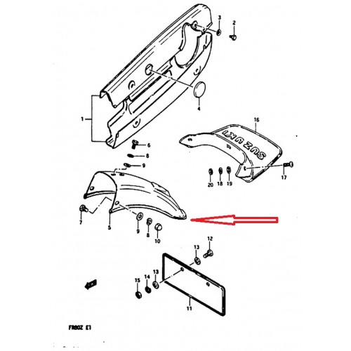 Suzuki FR80 Rear Fender 1982 1983 BLUE MUD GUARD 63110-35011-04Y free post