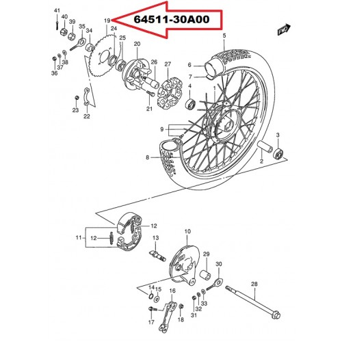 Suzuki FB100 Rear Wheel Sprocket 1986-2000 PN: 64511-30A00 free post