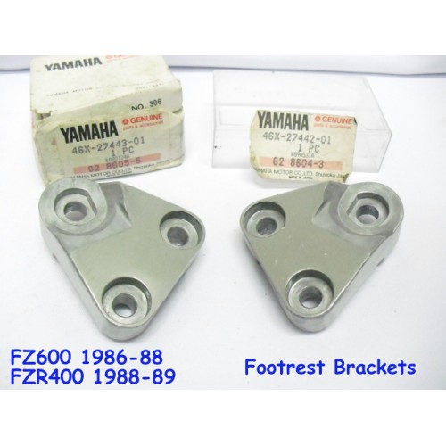 Yamaha FZR400 FZ600 FZR600 Front Footrest Bracket L + R Foot Peg Holder 46X-27442-01 & 46X-27443-01 free post
