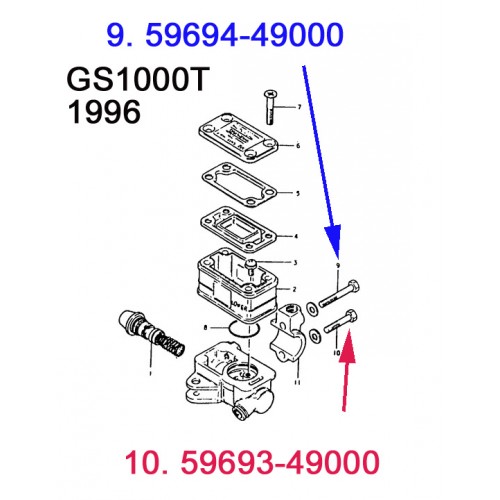 Suzuki GS1000 GS1100 GSX1100 Master Pump Holder Bolt Set 59693-49000 & 59694-49000 free post