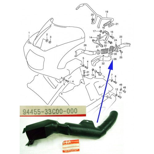 Suzuki GSX-R400 Air Duct 1990-1994 Air Intake Joint 94455-33C00 GSXR400 free post Suzuki GSX-R400 Air Duct 1990-1994 Air Intake Joint 94455-33C00 GSXR400 free post
