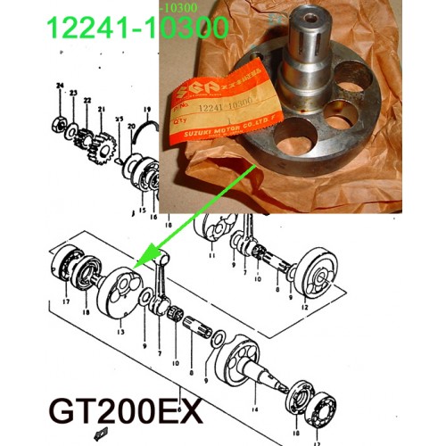 Suzuki GT200 Crankshaft Middle 12241-10300