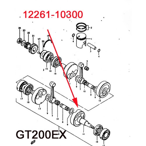 Suzuki GT200 Crankshaft LH 12261-10300