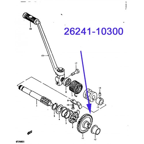 Suzuki GT200 Kickstarter Drive Gear 26241-10300 free post