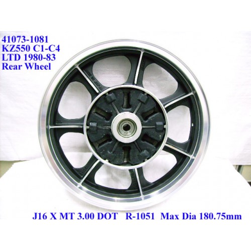 Kawasaki Z550 LTD550 Wheel Cast 41073-1081 KZ550 Rear Rim KZ550C