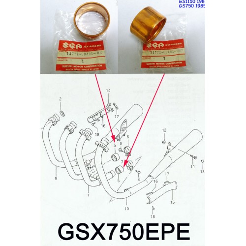 Suzuki GS750 GS1150 GSX750 GSX1100 Exhaust Muffler Connector 14771-00A01 free post