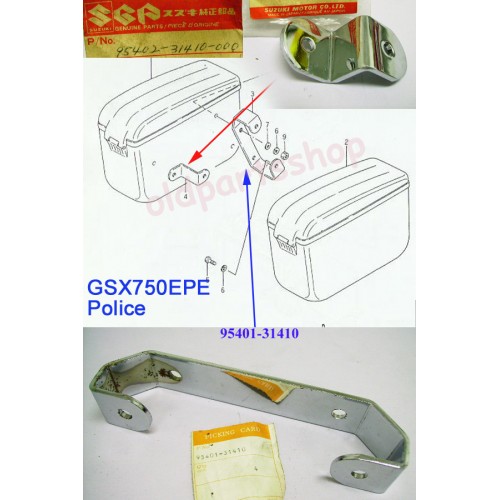 Suzuki GSX750 Side Box Bracket NOS Police Motorcycle GSX750EPE 95401-31410 95402-31410