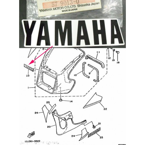 Yamaha RD125YPVS Top Cowling Emblem / Tail Piece Decal 1GU-2163G-00 Decal free post