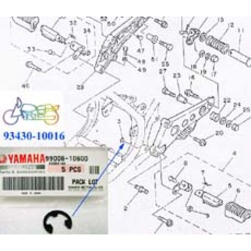 Yamaha LB80 XS2 XS500E XS650 RD400 RD250LC RD350LC Footrest Circlip 93430-10016 free post