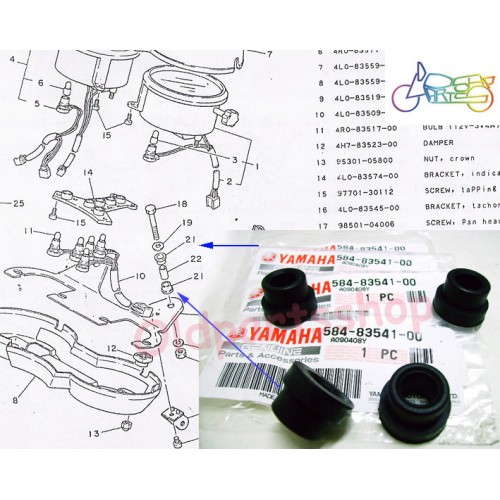 Yamaha RD350LC RD250LC RZ350 RD350YPVS TZR250 Meter Bracket Damper x4 PN: 584-83541-00 free post