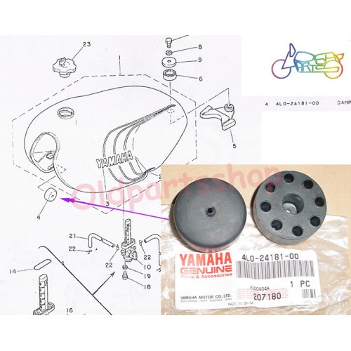 Yamaha RD125LC RD125YPVS RD250LC RD350LC Fuel Tank Damper x2 4L0-24181-00 free post