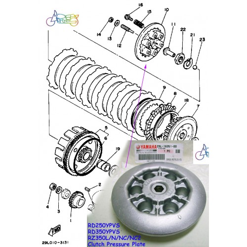 Yamaha RD350YPVS RZ350 Clutch Boss Pressure Plate OEM 29L-16351-00 free post