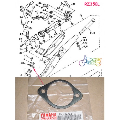 Yamaha RD350YPVS RZ350 RD250LC RD350LC Exhaust Gasket 4L0-14643-00 free post