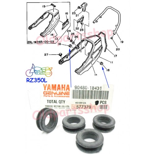 Yamaha RD350YPVS RZ350 Tail Piece Grommet x4 RD250YPVS Seat Cover Rubber Damper 90480-18431 free post
