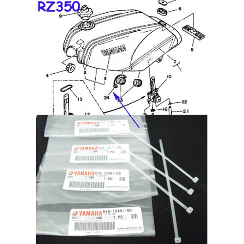 Yamaha RD350YPVS RZ350 Tank Damper Clamp x4 FJ1200 Handlebar Cable Tie BAND 5Y9-12491-00