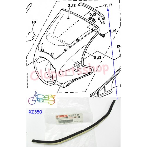 Yamaha RD350YPVS RZ350 Top Cowling Mole OEM Head Nose Damper Seal 29L-28217-00 free post