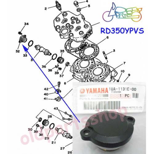 Yamaha RD350YPVS RZ350 Valve Cap 1UA-1131E-00 YPVS VALVE HOLDER COVER 31K-1131E-00 free post