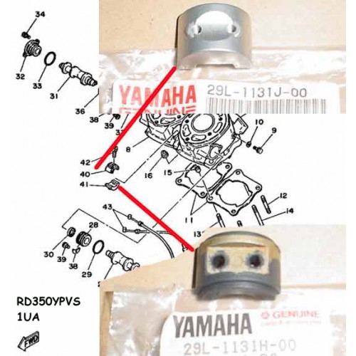 Yamaha RZ350 RD350YPVS Valve Holder OEM YPVS Joint 29L-1131H-00 + 29L-1131J-00 free post