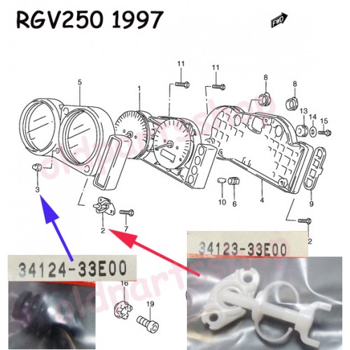 Suzuki RGV250 GSX600 Meter Knob & Switch Attachment 34123-33E00 and 34124-33E00 free post