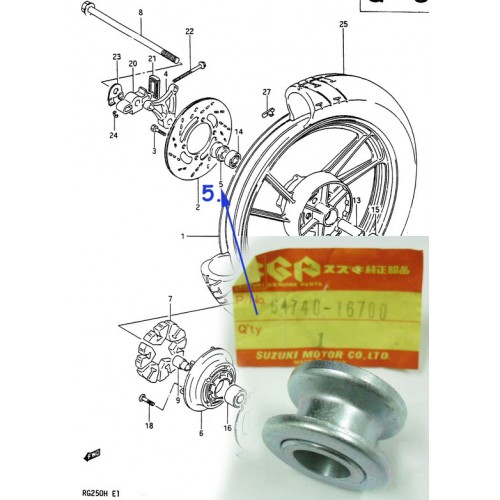 Suzuki RG250 Rear Wheel Axle Spacer 64740-16700 free post