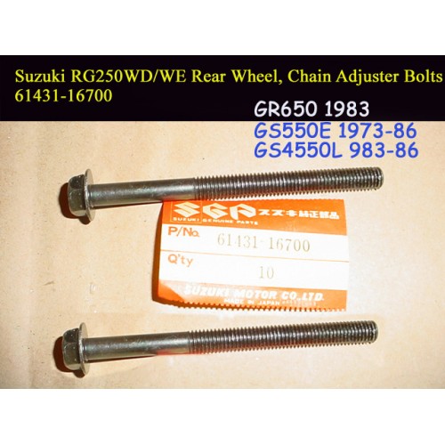 Suzuki GR650 GS550 RG250 Rear Wheel Chain Adjuster Bolt x2 PN: 91431-16700