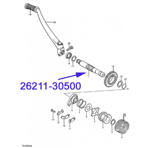 Suzuki TS250 Kickstarter Shaft 26211-30500 free post