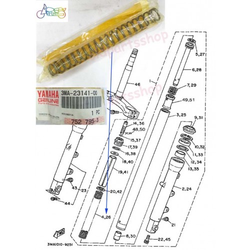 Yamaha TZR250 Front Fork Spring 3MA-23141-00 x2 free post