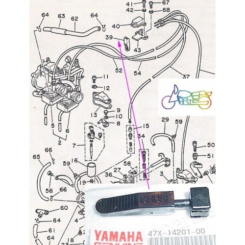Yamaha RZ500 RZV500 RD500 TZR250 Carb Choke Lever Carburetor Knob 47X-14201-01 free post