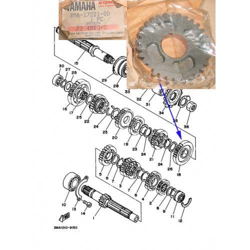 Yamaha TZR250 Transmission Gear 30T 3MA-17221-00 free post