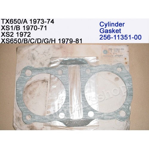 Yamaha TX650 XS1 XS2 XS650 Cylinder Gasket 256-11351-00