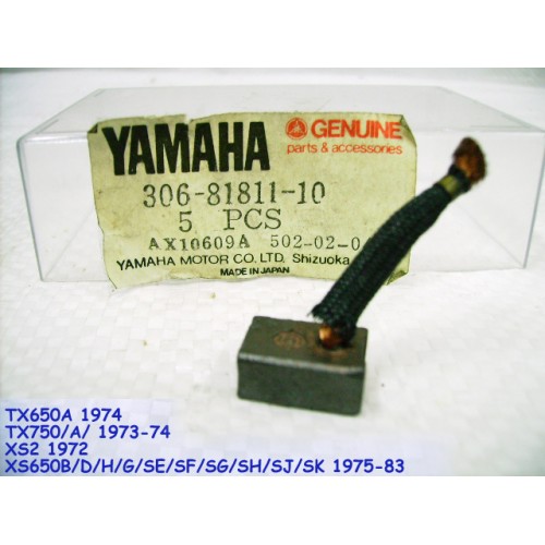 Yamaha XS2 XS650 TX650 TX750 Carbon Brush 1 PN: 306-81811-10 Generator 