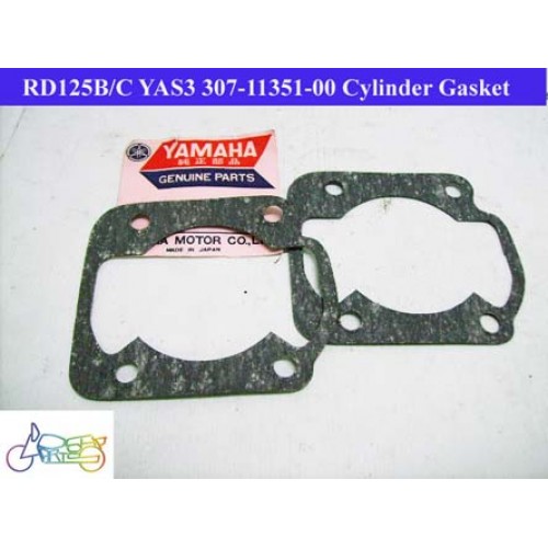Yamaha YAS3 RD125 LS2 Cylinder Block Gasket x2 Cylinder Base Gasket 307-11351-00