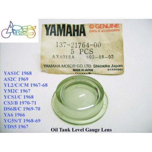 Yamaha YG1 YG5 YAS1 YAS2 YA6 YCS1 YM2 CS3 YDS5 DS6 Oil Tank Lens 2T Gauge Lens 137-21764-00 Oil Tank Window free post