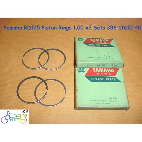 Yamaha RD125 Piston Ring 1.00 x2 NOS 4th Over Size Rings 396-11610-40 