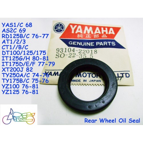 Yamaha YAS1 YAS3 RD125 CT1 XT200 XT125 DT400 Rear Wheel Oil Seal NOS 93104-22018 free post