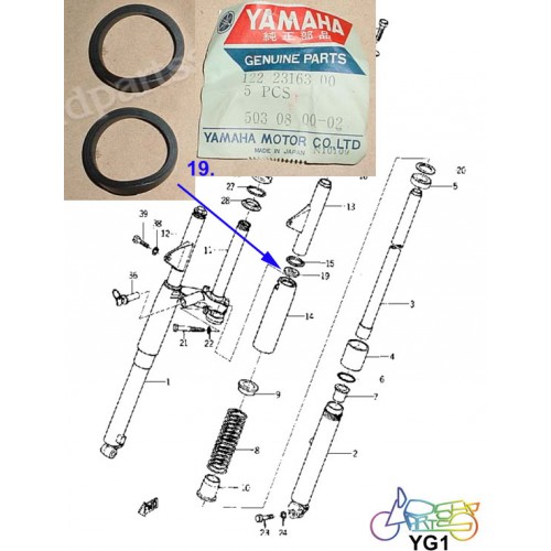 Yamaha YG1 YL1 LS2 RD125 LB50 LB80 Fork Gasket x2 PN: 122-23163-00 free post