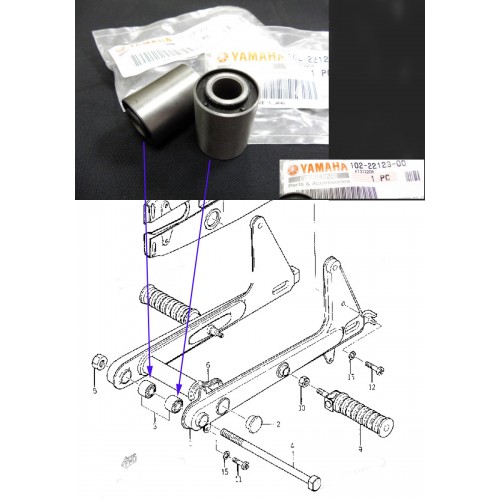 Yamaha YG1 YJ1 JY2 JT1 JT2 LB50 LB80 LS2 FS1 Rear Arm Bush x2 PN: 102-22123-00 free post